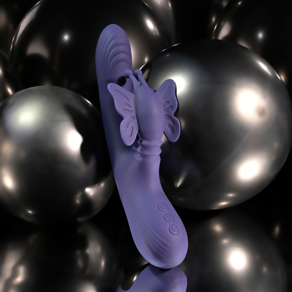 Evolved WINGS OF FRENZY - Purple USB Rechargeable Butterfly Vibrator - EN-RS-7166-2
