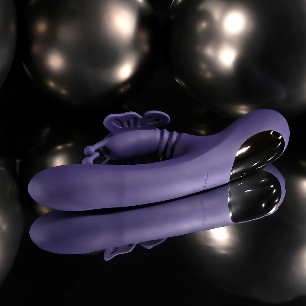 Evolved WINGS OF FRENZY - Purple USB Rechargeable Butterfly Vibrator - EN-RS-7166-2