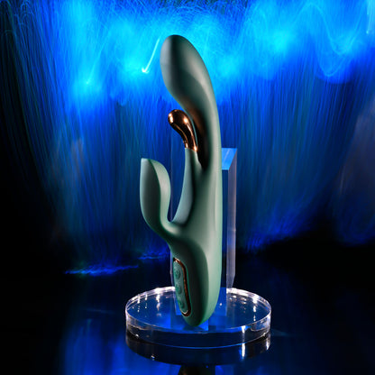 Evolved GOLDEN GODDESS - Green USB Rechargeable Rabbit Vibrator with G-Spot Flicker - EN-RS-7197-2