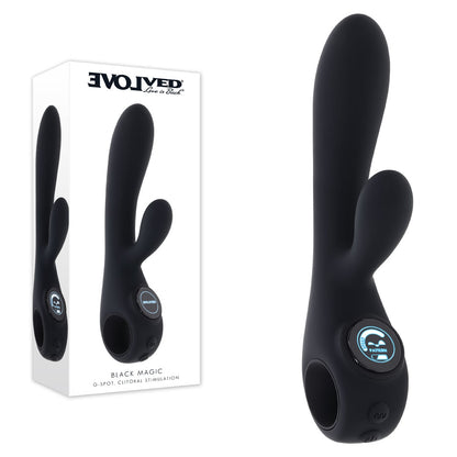 Evolved BLACK MAGIC - Black 20 cm USB Rechargeable Rabbit Vibrator with LED Screen - EN-RS-7203-2