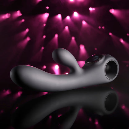 Evolved BLACK MAGIC - Black 20 cm USB Rechargeable Rabbit Vibrator with LED Screen - EN-RS-7203-2