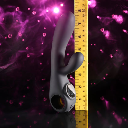 Evolved BLACK MAGIC - Black 20 cm USB Rechargeable Rabbit Vibrator with LED Screen - EN-RS-7203-2