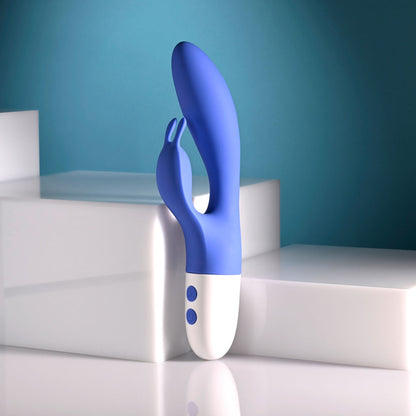 Evolved FUNNY BUNNY - Blue 20 cm USB Rechargeable Rabbit Vibrator - EN-RS-7296-2