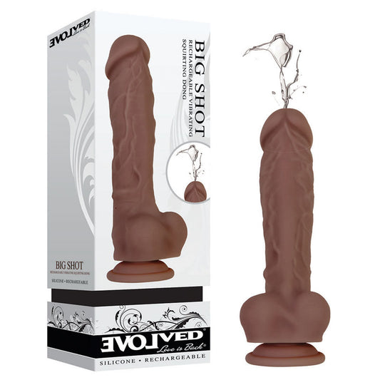 Evolved Big Shot - Brown - Brown 20.3 cm (8) USB Rechargeable Squirting Dong-EN-RS-8034-2
