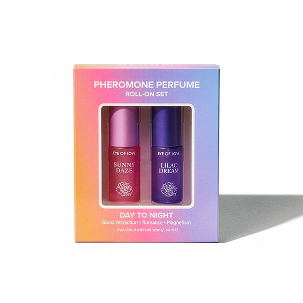 Eye Of Love Love In Bloom Pheromone Perfume Roll-On Set - Day to Night (Sunny Daze & Lilac Dream) Pheromone Perfume Oils for Women to attract Men - 10 ml Roll On Bottles-EOL-P-9394