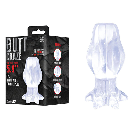 Butt Craze - Clear 15 cm Hollow Butt Plug-F06S066A00-050