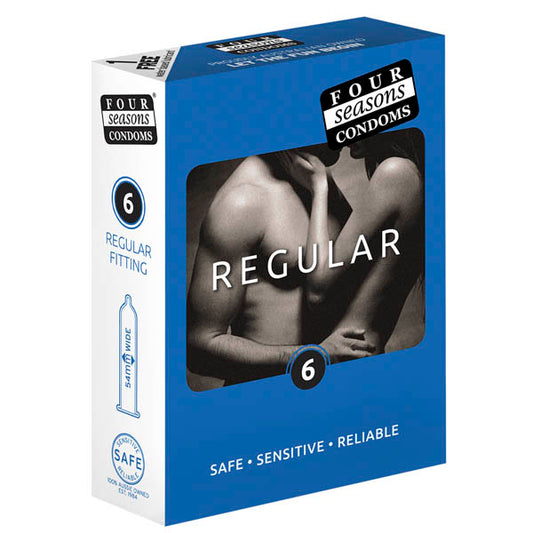Four Seasons Regular Condoms - Regular Fit Lubricated Condoms - 6 Pack-FOR012