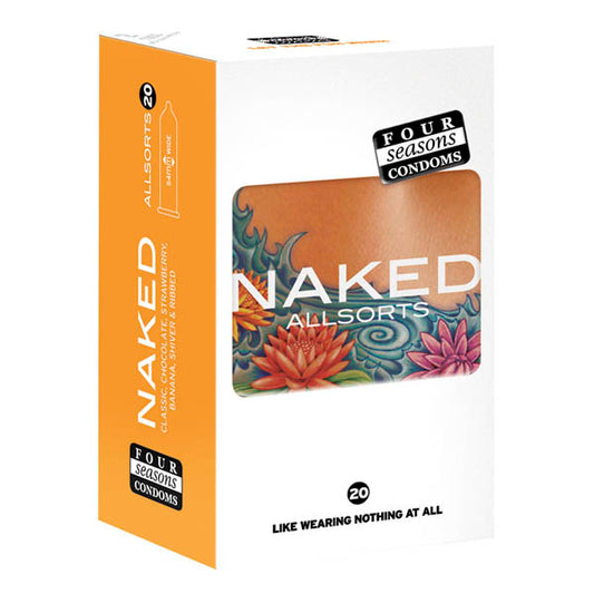 Four Seasons Naked Allsorts - Ultra Thin Lubed Condoms in 6 Styles - 20 Pack-FOR025