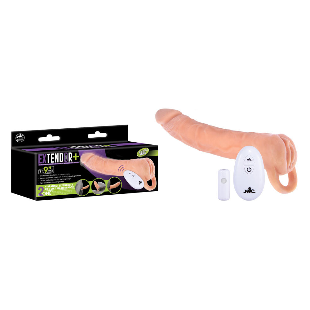 Extendor+ - Flesh 2 Inch Vibrating Penis Extender and Stroker-FVRQ046A00-001