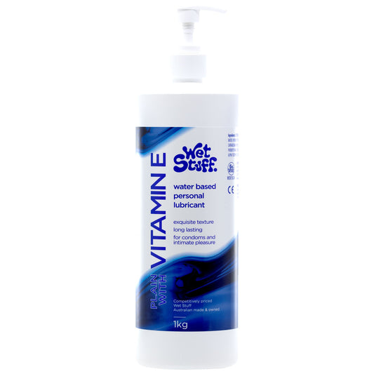 Wet Stuff Plain - 1kg Pump - Water Based Lubricant with Vitamin E - 1 kg Bottle-GW32212