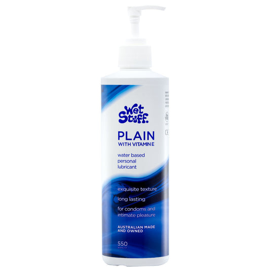 Wet Stuff Plain - 550g Pump - Water Based Lubricant with Vitamin E - 550 gram Pump Bottle-GW39043
