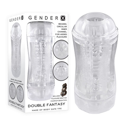 Gender X DOUBLE FANTASY - Clear Double Ended Stroker-GX-MS-0020-2