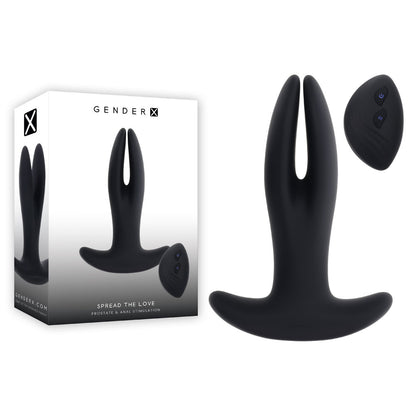 Gender X SPREAD THE LOVE - Black USB Rechargeable Stretching Anal Plug with Wireless Remote - GX-RS-6190-2
