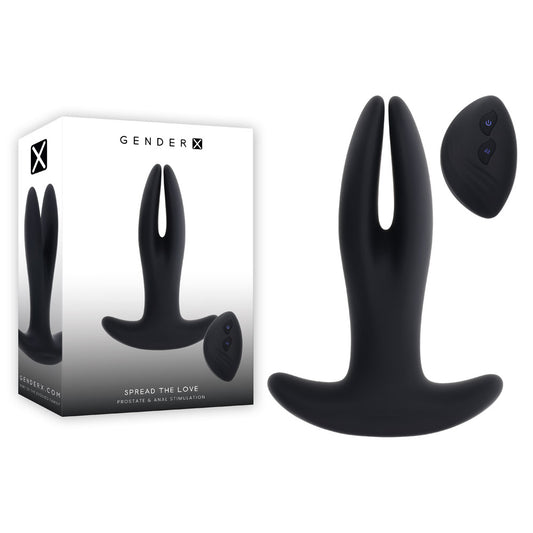 Gender X SPREAD THE LOVE - Black USB Rechargeable Stretching Anal Plug with Wireless Remote - GX-RS-6190-2
