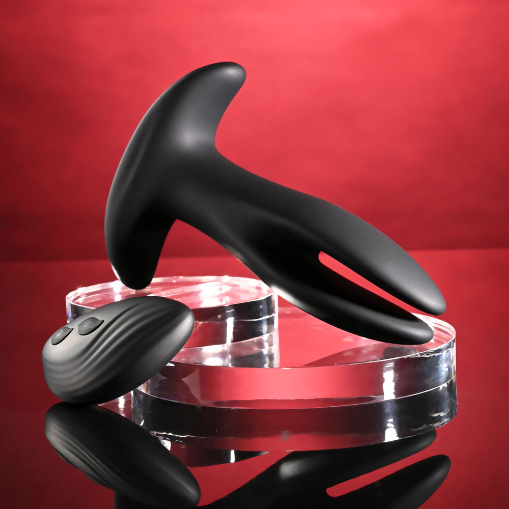 Gender X SPREAD THE LOVE - Black USB Rechargeable Stretching Anal Plug with Wireless Remote - GX-RS-6190-2