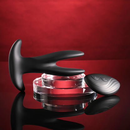 Gender X SPREAD THE LOVE - Black USB Rechargeable Stretching Anal Plug with Wireless Remote - GX-RS-6190-2