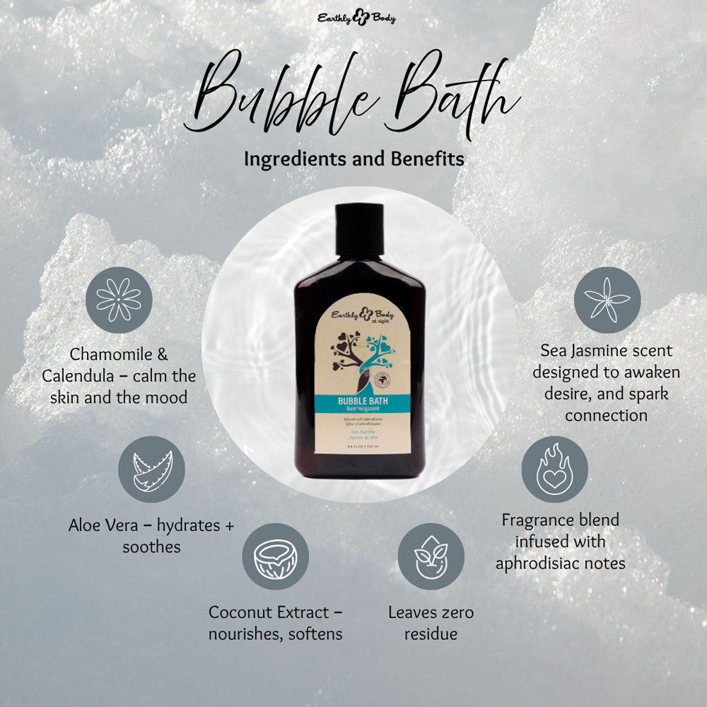 EB Hemp Seed Bubble Bath SEA JASMINE - 250 ml - Sea Jasmine Scented Bubble Bath  - 250 ml Bottle-HSBNBB831