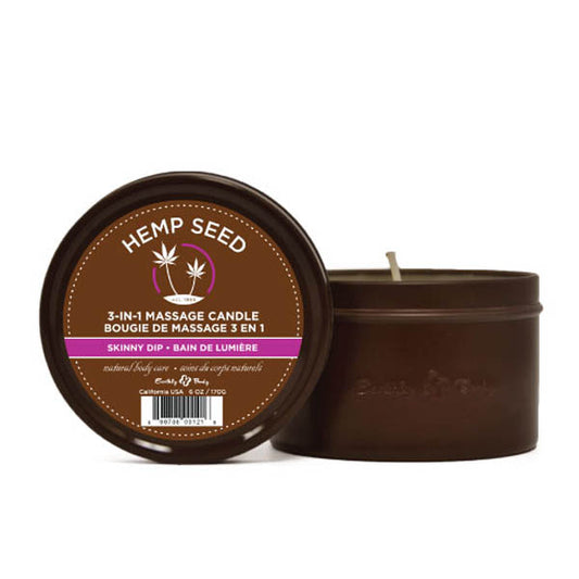 Hemp Seed 3-In-1 Massage Candle - Skinny Dip (Vanilla & Fairy Floss)- 170 g-HSC021