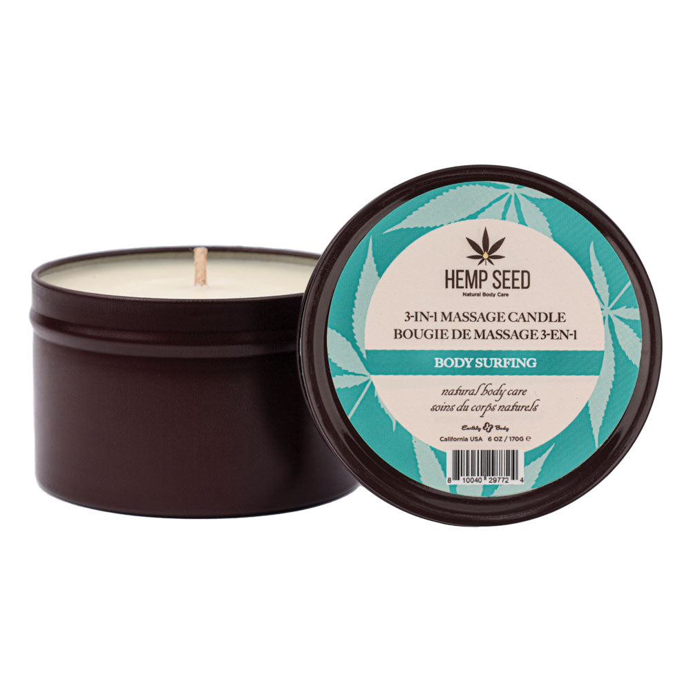 Hemp Seed 3-In-1 Massage Candle - Body Surfing (Aquatic Notes