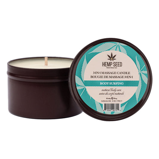 Hemp Seed 3-In-1 Massage Candle - Body Surfing (Aquatic Notes