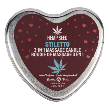 EB Hemp Seed 3 in 1 Massage Heart Candle - Stiletto
