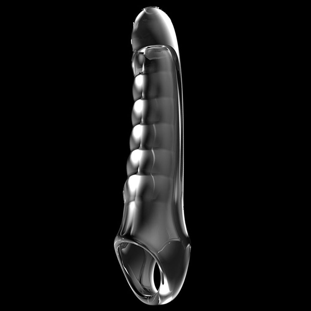 Adam & Eve Ridged Rider - Clear 22.9 cm Penis Extension Sleeve-I474 2400