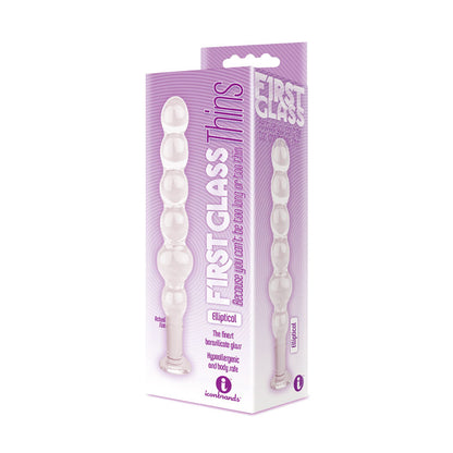 The 9s Glass First Thins, Elliptical - Clear Glass 17.8 cm Anal Beads