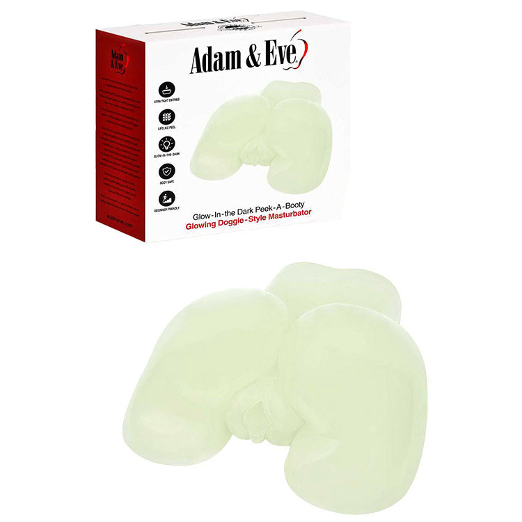 Adam & Eve GLOW IN THE DARK PEEK-A-BOOTY - Glow In Dark Doggy Style Mini Masturbator-J903 5000