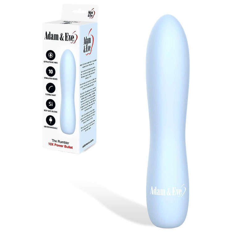 Adam & Eve THE RUMBLER - Light Blue USB Rechargeable Extra Strong Bullet-J928 7200