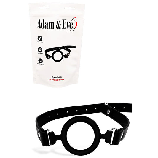 Adam & Eve OPEN WIDE - Black Adjustable Mouth Restraint - L188 8000
