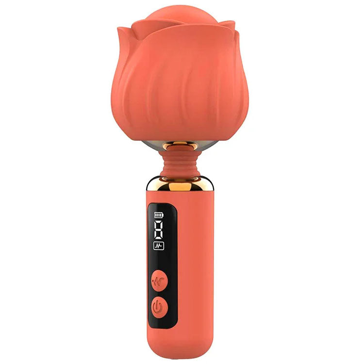 Adam & Eve RIZZY ROSE Mini Wand - Coral - Coral 12.7 cm USB Rechargeable Mini Massager Wand - L693 0900