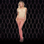 LAPDANCE Pink Mirage Suspender Bodystocking - Cream/Pink - One Size-LC135