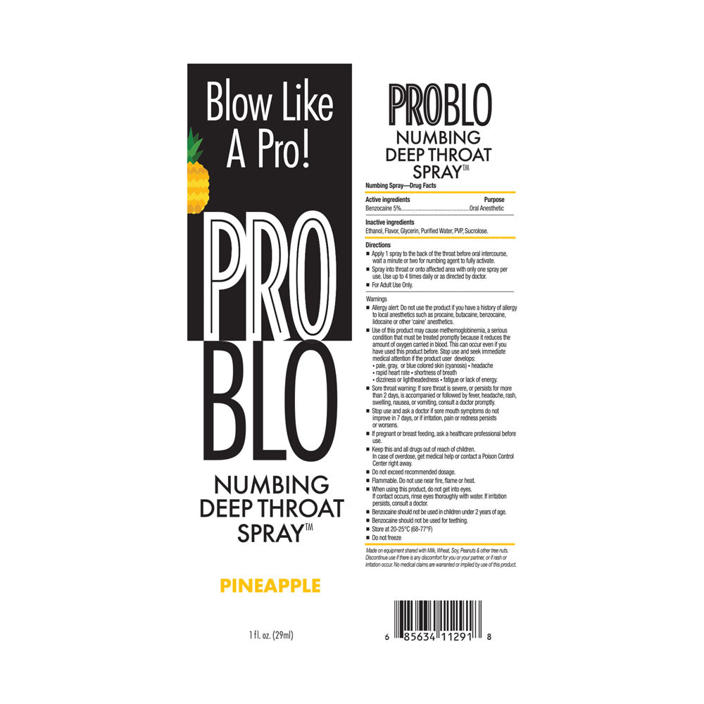 ProBlo Deep Throat Spray - Pineapple - Pineapple Flavoured Deep Throat Spray - 30 ml - LGBT.530