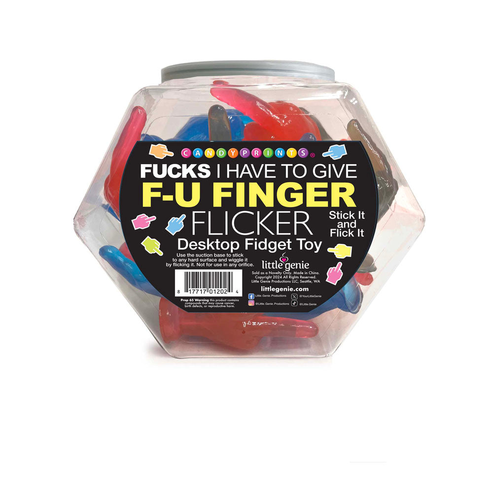 Fucks I Have To Give F-U Finger Flicker - Display - Novelty Fidget Toy - Fishbowl Display of 24-LGCP.1202