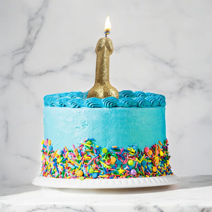 Glitterati Gold Glitter Penis Candle - Gold 10 cm Penis Party Candle-LGCP.1243