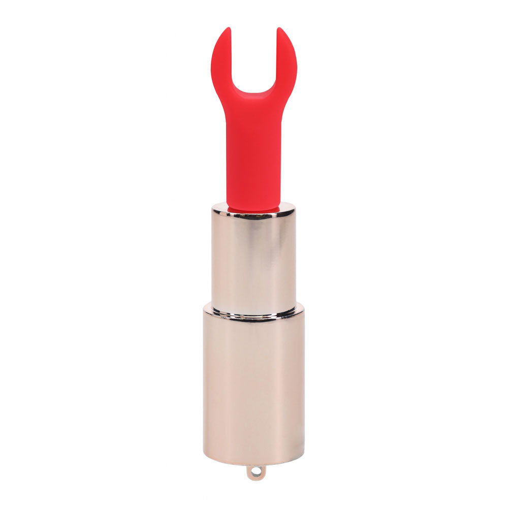 LOVELINE Diamond - Red - Red 8.3 cm USB Rechargeable Lipstick Vibrator - LOVU098IRI