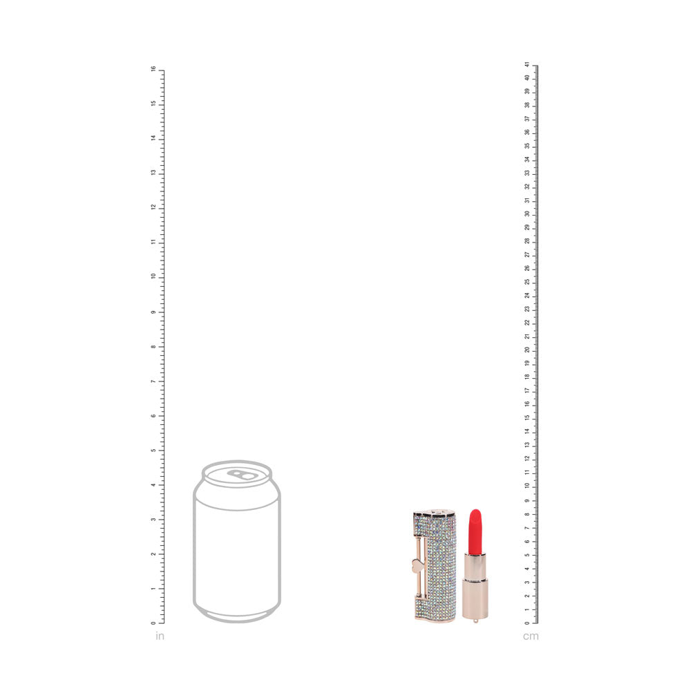 LOVELINE Diamond - Red - Red 8.3 cm USB Rechargeable Lipstick Vibrator - LOVU098IRI
