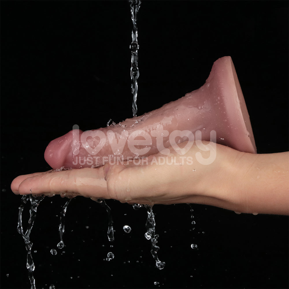 Dual Density Power Cock - 6 Inch Flesh - Flesh 16 cm USB Rechargeable Vibrating Dong-LV110201