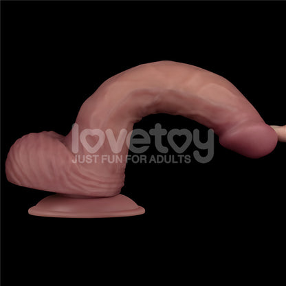 Dual Density Power Cock - 9 Inch Flesh - Flesh 23 cm USB Rechargeable Vibrating Dildo - LV110204