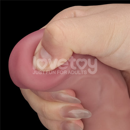 Dual Density Power Cock - 9 Inch Flesh - Flesh 23 cm USB Rechargeable Vibrating Dildo - LV110204
