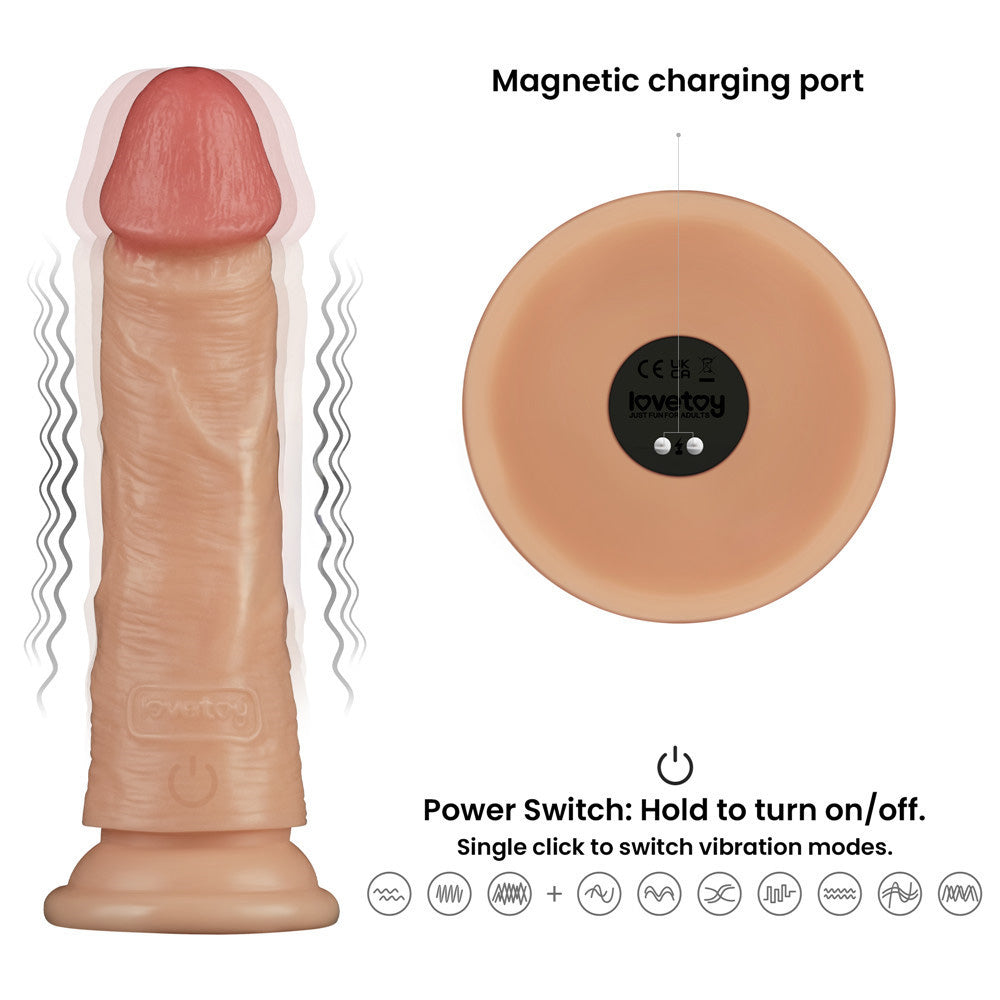 7 Inch Power Basics - Flesh 18 cm USB Rechargeable Vibrating Dong-LV111201
