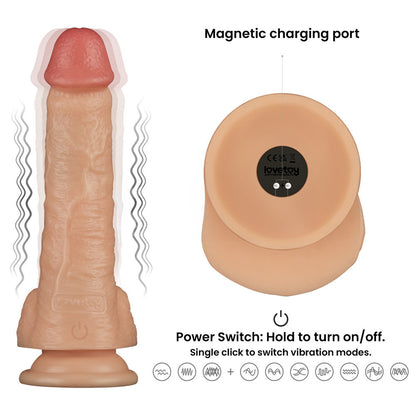 8 Inch Power Basics - Flesh 20 cm USB Rechargeable Vibrating Dong-LV111202