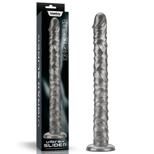 King Sized Vibrating Vibrax Slider - Grey 40.8 cm (16) USB Rechargeable Vibrating Dildo-LV121203