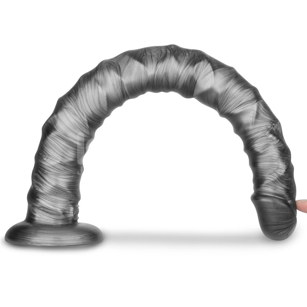 King Sized Vibrating Vibrax Slider - Grey 40.8 cm (16) USB Rechargeable Vibrating Dildo-LV121203