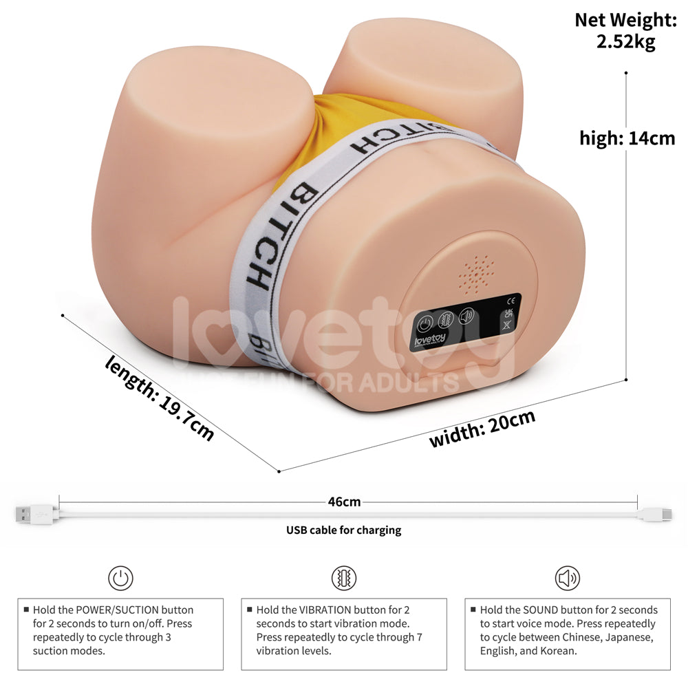 Streetgirls Sensation Pulse - Flesh USB Rechargeable Vibrating Sucking & Moaning Doggy