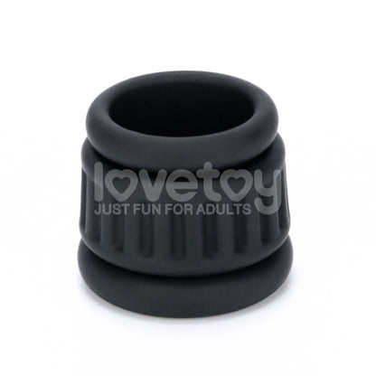Pinnacle Pro Twin Grip Enhancer - Black Cock & Balls Ring-LV443021