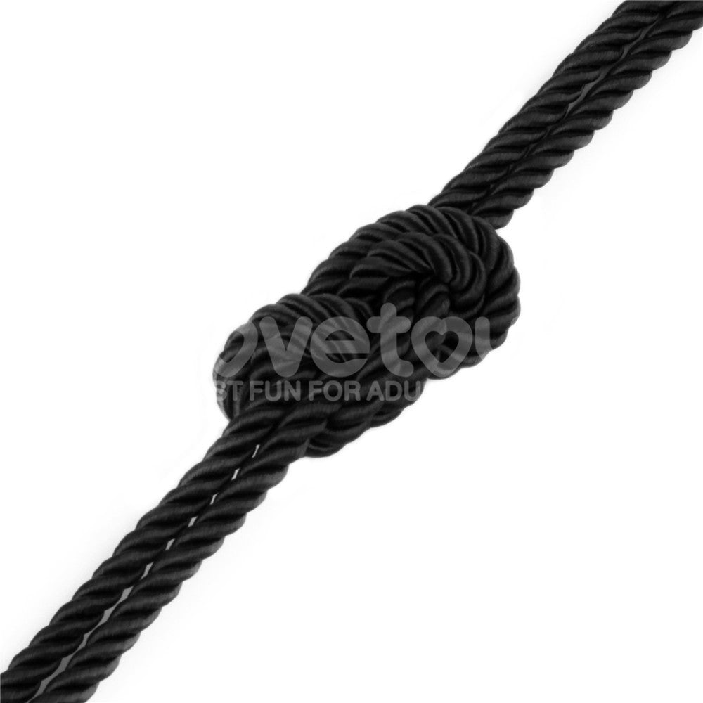 Rebellion Reign Silky Bondage Rope - Black - Black Bondage Rope - 10 metre length-LV761301