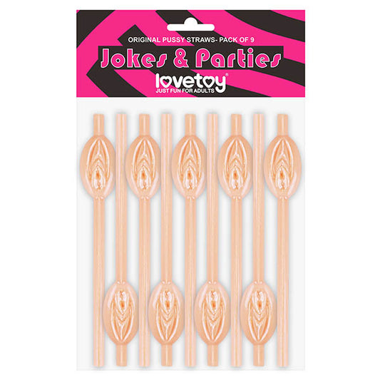 Jokes & Parties Original Pussy Straws - Flesh Pussy Straws - Set of 9-LV765002A