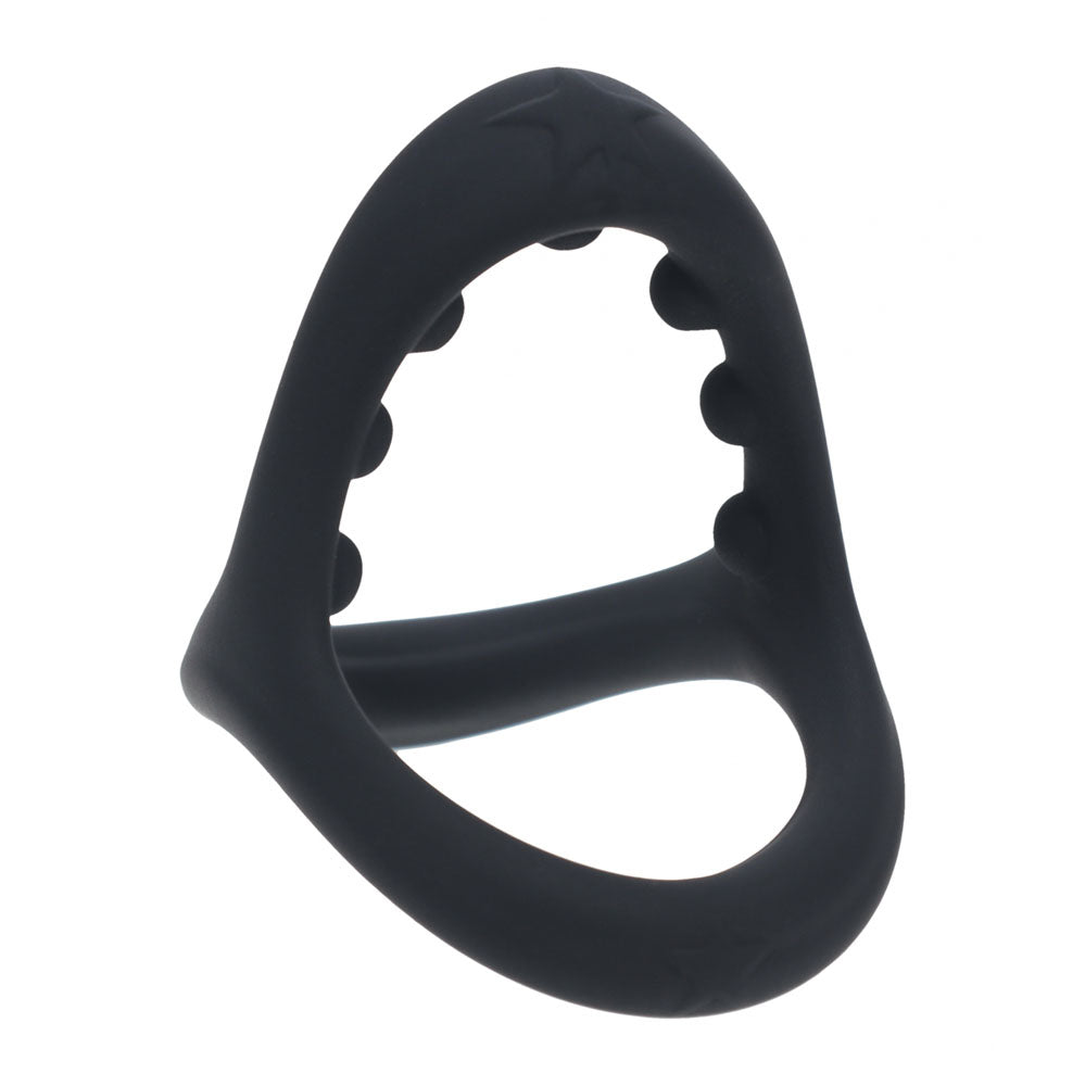 LEVELZ Soft Bead Grip Silicone Cock Ring - Black - Black Cock & Balls Rings - LVL01-0032BLK