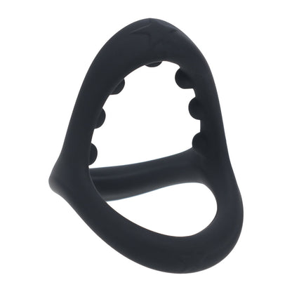 LEVELZ Soft Bead Grip Silicone Cock Ring - Black - Black Cock & Balls Rings - LVL01-0032BLK
